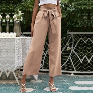 Joie wide leg belted cinched waist pants.